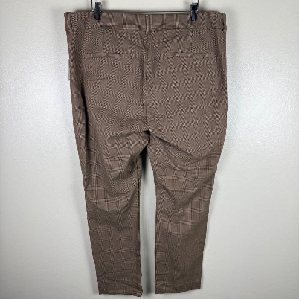 Old Navy Women's 16 Pixie Skinny Pants Brown Glen Plaid High Rise Stretch NEW - Picture 2 of 9